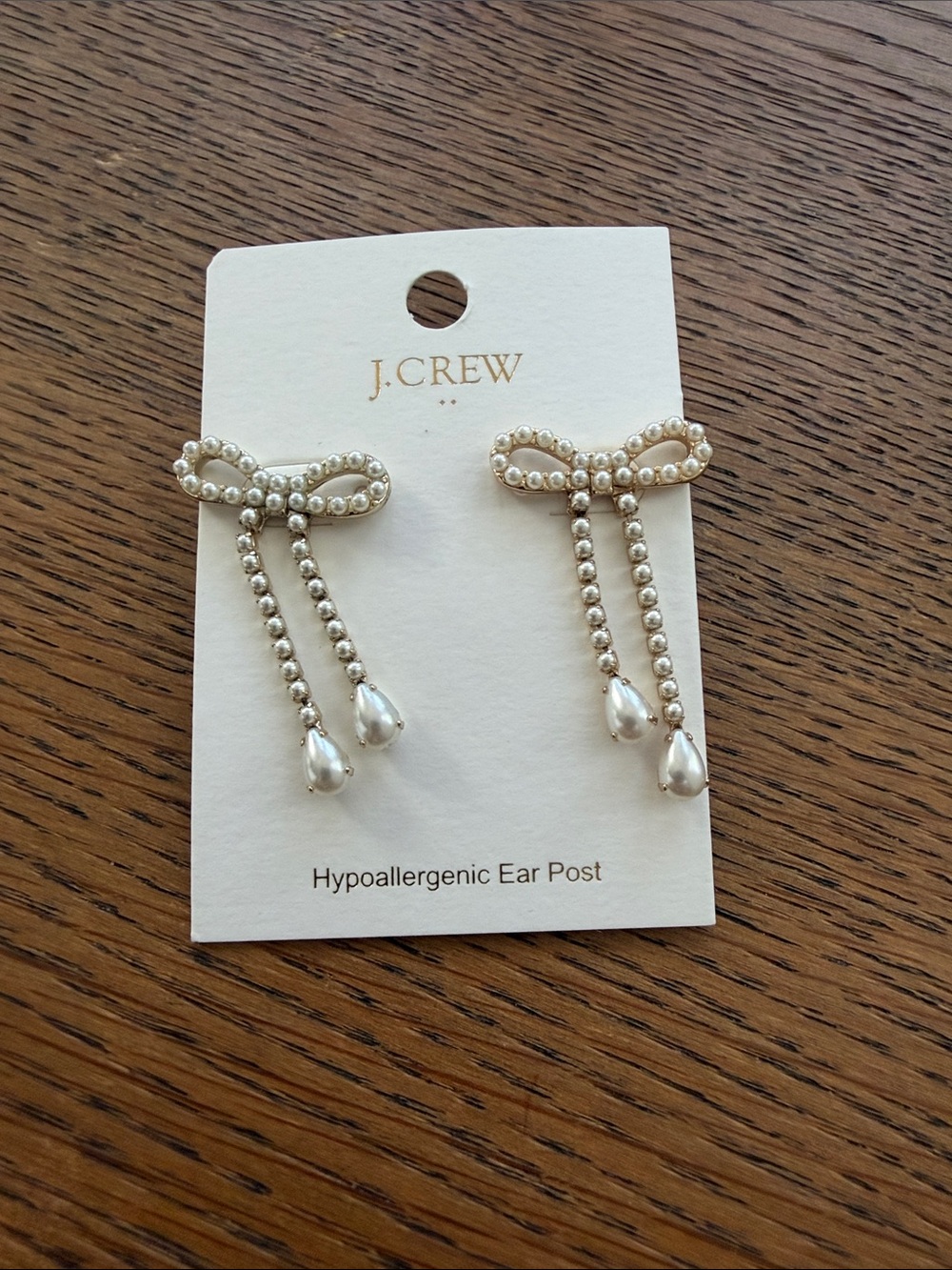 J. Crew Pearl Bow Drop Earrings NEW!!!